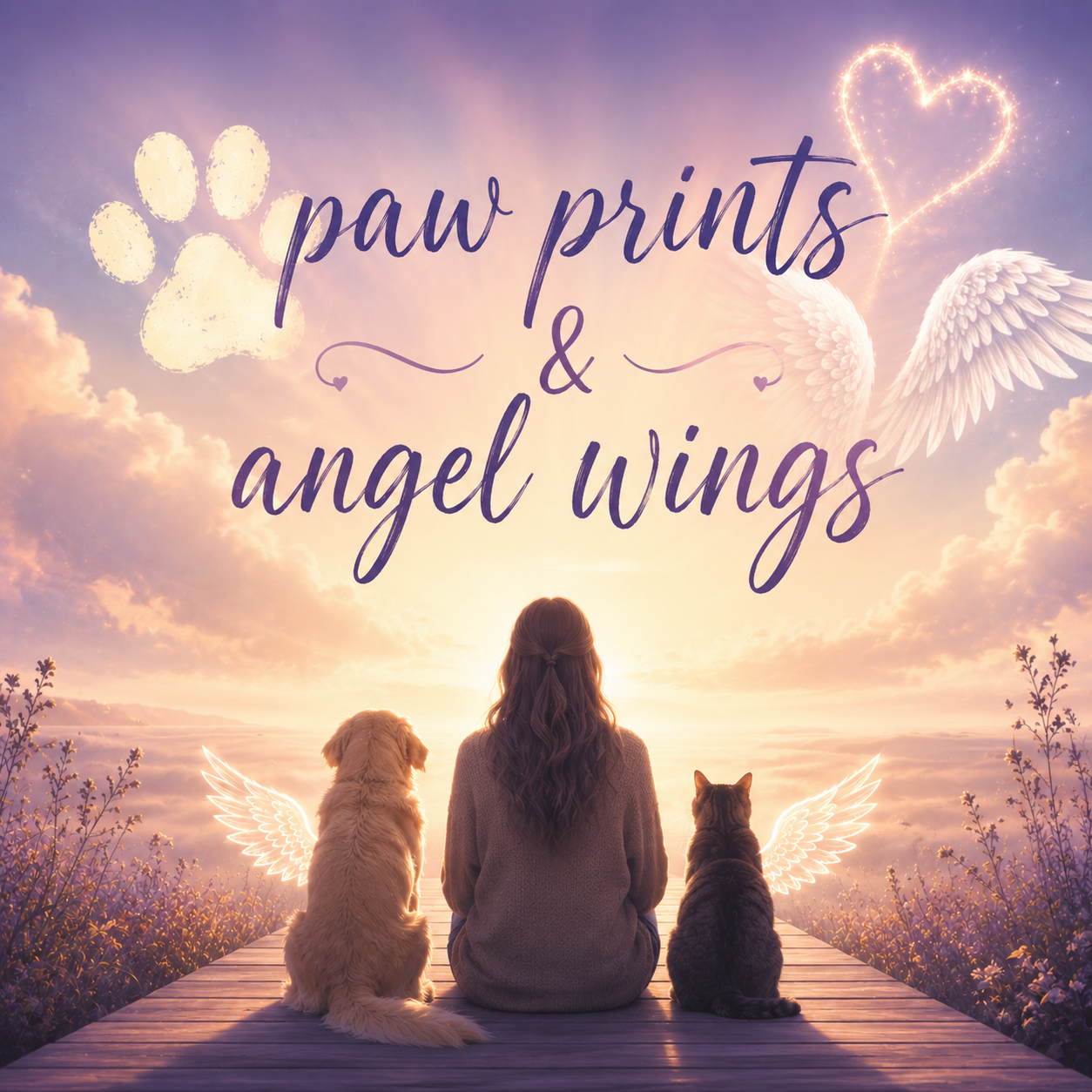 paw prints and angel wings image